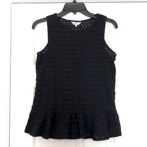XS navy sleeveless open weave Crown & Ivy blouse